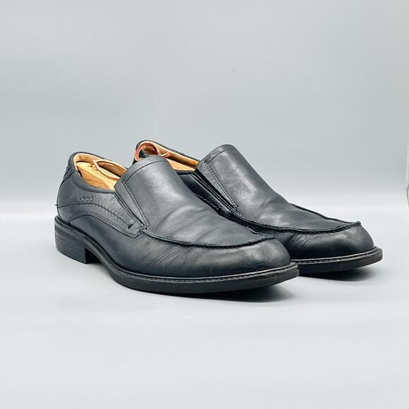 ECCO Shoes Mens 11.5 Black Leather Slip On Oxford Dress Square Toe Comfort main image 6